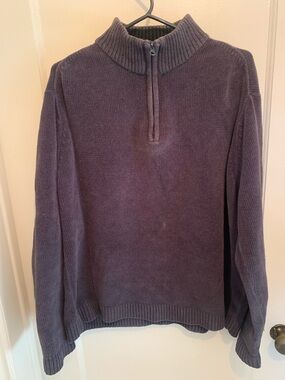 Heavy Duty Denver Hayes 90% Cotton Half-Zip Textured Sweater Knit Pullover SZ XL